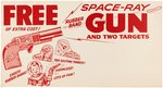 SPACE-RAY GUN & MARS TRANSFERS FILE COPY STORE SIGN PAIR.
