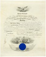 GROVER CLEVELAND SIGNED NAVAL COMMISSION.
