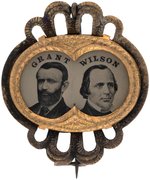 GRANT & WILSON RARE 1872 JUGATE FERROTYPE IN ORNATE BRASS SHELL.