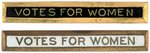 PAIR OF "VOTES FOR WOMEN" SUFFRAGE ENAMEL LAPEL BADGES.