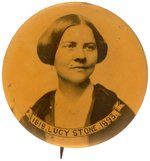 RARE LUCY STONE ABOLITIONIST AND WOMEN'S SUFFRAGE REAL PHOTO PORTRAIT BUTTON.