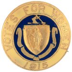 MASSACHUSETTS "VOTES FOR WOMEN" SUFFRAGE ENAMEL BROOCH.