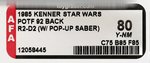 STAR WARS: THE POWER OF THE FORCE - ARTOO-DETOO (R2-D2) POP-UP LIGHTSABER 92 BACK AFA 80 Y-NM.