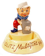 "SEIDLITZ MULTITINT PAINTS" GLAZED CERAMIC ASHTRAY.