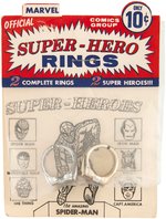 OFFICIAL MARVEL SUPER-HERO RINGS TWO-PACK ON STORE CARD.