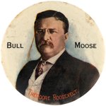 ROOSEVELT "BULL MOOSE" LARGE 1912 PORTRAIT BUTTON HAKE #62.