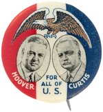 HOOVER & CURTIS "FOR ALL OF U.S." JUGATE BUTTON HAKE #3.