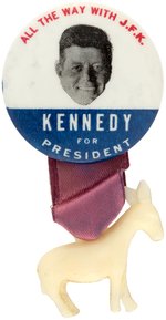 KENNEDY "ALL THE WAY WITH J.F.K." FLOATING HEAD PORTRAIT BUTTON HAKE #41.