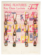 "KING FEATURES KEY CHAIN LOCKETS FULL DISPLAY.