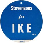 "STEVENSONS FOR IKE" RARE 1952 NEW YORK CITY BADGE & ORIGINAL PRESS PHOTO.