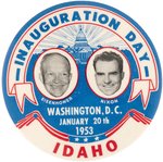 EISENHOWER & NIXON EXTREMELY RARE "IDAHO" INAUGURAL JUGATE BUTTON.