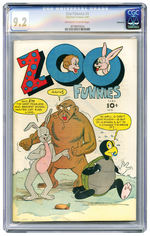 ZOO FUNNIES #4 FEB. 1946 CGC 9.2 OFF-WHITE TO WHITE PAGES VANCOUVER COPY.