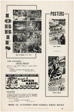 ADVENTURES OF CAPTAIN MARVEL MOVIE SERIAL PRESSBOOK PAIR.