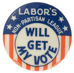 UNLISTED PRO-ROOSEVELT BUTTON FROM LABOR GROUP.