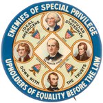 BRYAN "ENEMIES OF SPECIAL PRIVILEGE" LARGEST SIZE 1908 CAMPAIGN BUTTON.