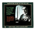 HENRY FORD ENDORSES WILSON ON 1916 MOVIE THEATER GLASS PROJECTION SLIDE.