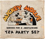 MICKEY MOUSE TEA PARTY SET RARE BOXED BEETLEWARE DISH SET.