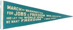 MARTIN LUTHER KING "MARCH ON WASHINGTON FOR JOBS & FREEDOM" CIVIL RIGHTS PENNANT.