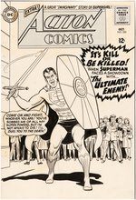 ACTION COMICS #329 COMIC BOOK COVER ORIGINAL ART BY CURT SWAN AND SHELDON MOLDOFF.