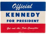 KENNEDY "GET OUT THE VOTE COMMITTEE" 1960 "OFFICIAL" BADGE.