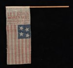 WOMEN'S SUFFRAGE "LET IOWA WOMEN VOTE" PARADE FLAG.