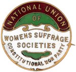 "NATIONAL UNION OF WOMEN'S SUFFRAGE SOCIETIES" ENAMEL BADGE.