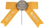 "IOWA EQUAL SUFFRAGE ASSOCIATION" 1912 WOMEN'S SUFFRAGE CONVENTION STICKPIN & BOW RIBBON.