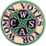 CONNECTICUT WOMAN'S SUFFRAGE ASSOCIATION "CWSA" BUTTON.