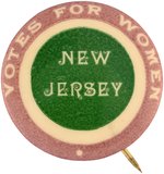 "VOTES FOR WOMEN NEW JERSEY" WPU WOMEN'S SUFFRAGE BUTTON.