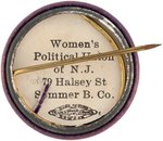 "VOTES FOR WOMEN NEW JERSEY" WPU WOMEN'S SUFFRAGE BUTTON.