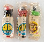 PEZ DISPENSERS IN ORIGINAL CELLO TRIO (YAPPY DOG AND CAT W/DERBY PAIR).