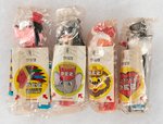 PEZ DISPENSERS IN ORIGINAL CELLO LOT OF FOUR (SANTA, SNOWMAN, CAPTAIN HOOK AND GOOFY).