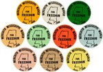 JAMES "MEREDITH MISSISSIPPI MARCH" COMPLETE SET OF 10 CIVIL RIGHTS BUTTONS.