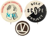 MARTIN LUTHER KING TRIO OF SCLC CIVIL RIGHTS BUTTONS INCLUDING "SCOPE PROJECT."