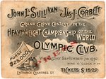 JOHN SULLIVAN VS. JAMES CORBETT 1892 FULL TICKET.