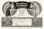 JIM BRADDOCK VS. JOE LOUIS 1937 FULL TICKET & FIGHT PROGRAM.