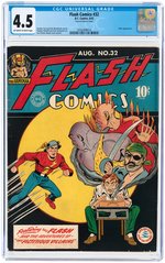 FLASH COMICS #32 AUGUST 1942 CGC 4.5 VG+.