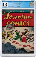 ADVENTURE COMICS #89 DECEMBER 1943 - JANUARY 1944 CGC 5.0 VG/FINE.