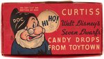 CURTISS WALT DISNEY'S SEVEN DWARFS CANDY DROPS RARE BOX.