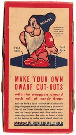 CURTISS WALT DISNEY'S SEVEN DWARFS CANDY DROPS RARE BOX.