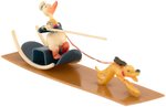 PLUTO PULLING DONALD DUCK IN SLEIGH BOXED CELLULOID NOVELTY.