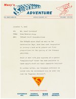 MACY'S SUPERMAN ADVENTURE UNIQUE TYPED LETTER TRIO.