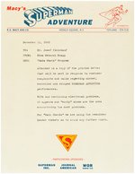 MACY'S SUPERMAN ADVENTURE UNIQUE TYPED LETTER TRIO.