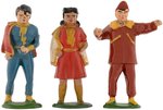 CAPTAIN MARVEL JR., MARY MARVEL & MIDNIGHT CHARACTER TIMPO LEAD FIGURE TRIO WITH PAIR OF BOXES.