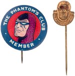 THE PHANTOM AUSTRALIAN COMIC CLUB BUTTON AND STICKPIN.