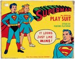 SUPERMAN THE OFFICIAL PLAY SUIT BOXED 1954 OUTFIT WITH COMIC BOOK AND CERTIFICATE.