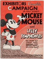 MICKEY MOUSE AND SILLY SYMPHONIES EXCEPTIONAL 1932 FILM EXHIBITOR'S CATALOG.