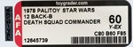 PALITOY STAR WARS - DEATH SQUAD COMMANDER 12 BACK-B AFA 60 Y-EX.