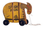 "SPARK PLUG" SEGMENTED/HINGED WOOD PULL TOY.