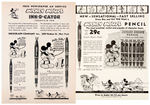 “MICKEY MOUSE INKOGRAPH” THREE PENS AND PENCIL PLUS PROMO LITERATURE.